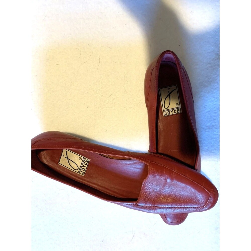 Joyce "Kristen”" Size 9..5 Women’s Shoes Red Leather Upper Slip On Loafers